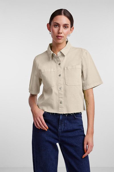 PIECES Shirt Damen/Mädchen Whitecap Grau