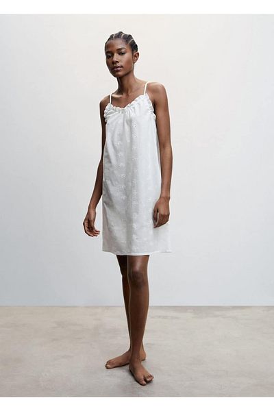MANGO Woman Cămașă de noapte confortabilă cu modele florale