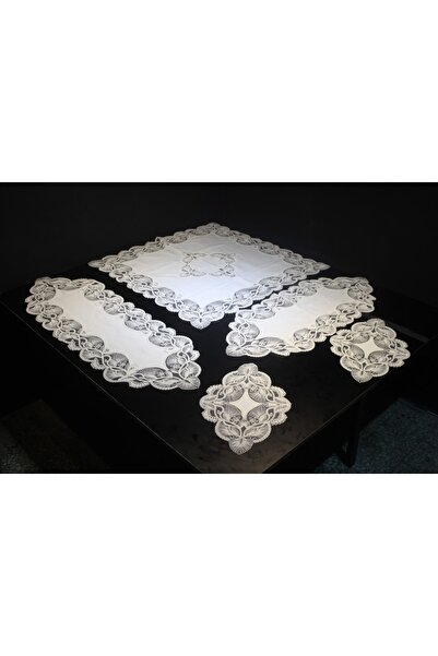 HUZUR ÇEYİZ Kelebek 5 Parça Gold Simli Salon Takımı