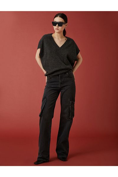 Koton High Waist Straight Leg Cargo Pants - Nora Jean