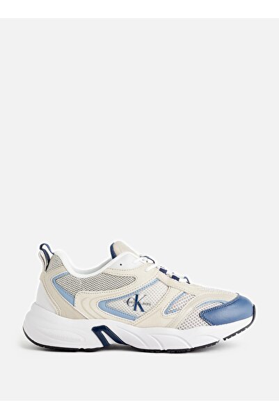 Calvin Klein Men's Lace-Up Brand Logo Sports Style Beige Sneakers Ym0ym00589-0f8