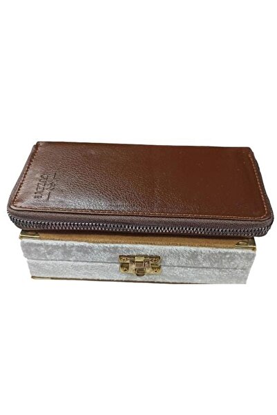 joydizayn Fermuarlı Cep Telefonu Bölmeli Kartlık Cüzdan Kahverengi Jdc013