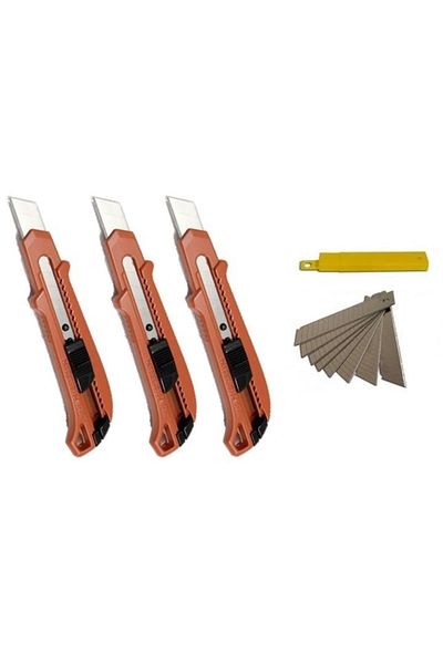 FOUR SEASON 3 Pieces 18 Mm Thick Utility Knife Aluminum Body Metal Falcata Knife