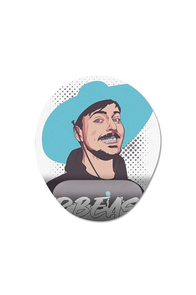 Pixxa السيدموديل لوحة ماوس مع مسند للمعصم من Beast - 22 بيضاوي