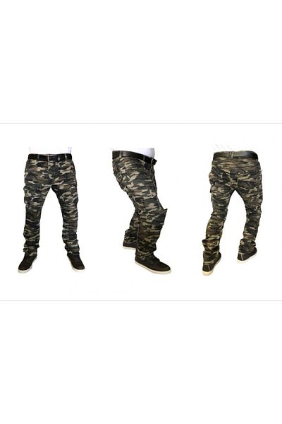 Tech90 Amanos Men's Camouflage Motorcycle Pants - Kevlar Protected, Tight Fitting