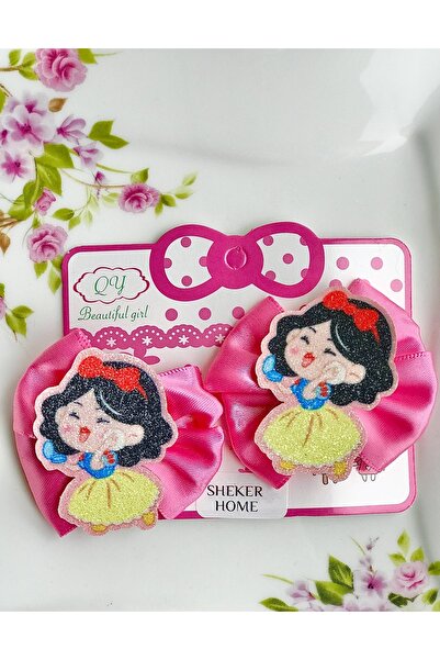 SHEKER HOME 2 Pcs Satin Ribbon Cotton Princess Girl's Dart Buckle - Dark Pink