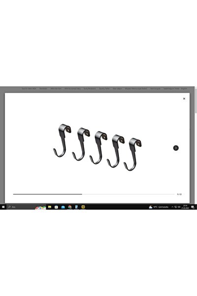 IKEA Hultarp Kanca, Siyah, 7 Cm, 5 Adet