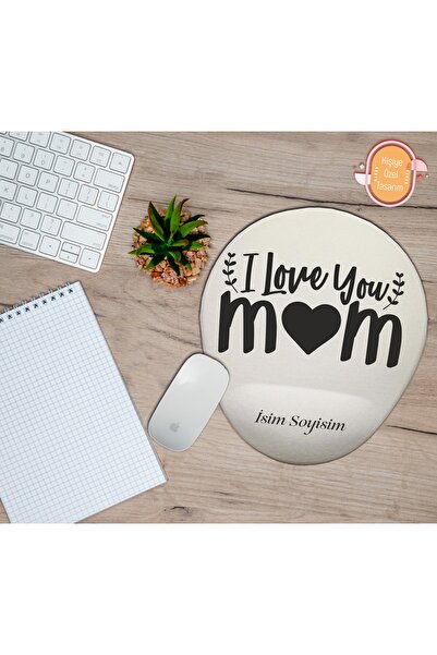 TexKid Kişiye Özel Seni Seviyorum Anne (ı Love You Mom) Yazılı Mousepad Bilek...