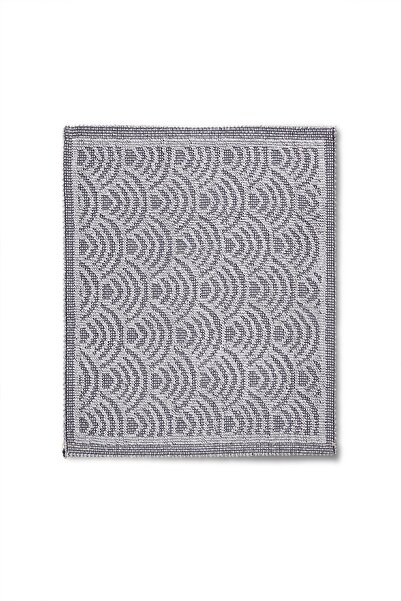 Bluenity Shell Natural Cotton 2-Piece Bath Rug Set 60x100 50x60 Cm Gray