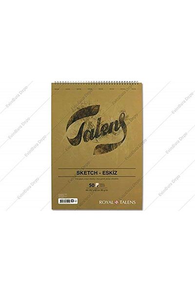 Talens Sketch Drawing and Painting Block 90 Gr - A4 - 50 Sheets with Spiral from Top