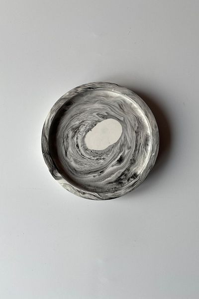 sin istanbul Round Plate 12 cm Marble Pattern