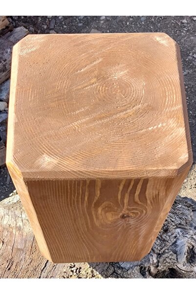 İpekahşap Kütük Yan Sehpa Yatak Başı Komidini Dogal Agac Stand