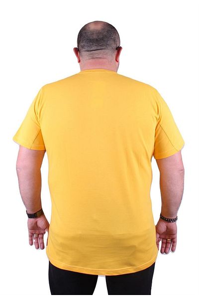 MocGrande Ανδρικό μπλουζάκι με λαιμόκοψη σε μεγάλο μέγεθος California 23120 κίτρινο