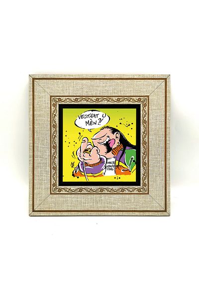 BAKSEPETE Haagse Harry Holland Comic Character Πίνακας με τυπωμένο MDF κορνίζα 20cmx20cm Krt-044