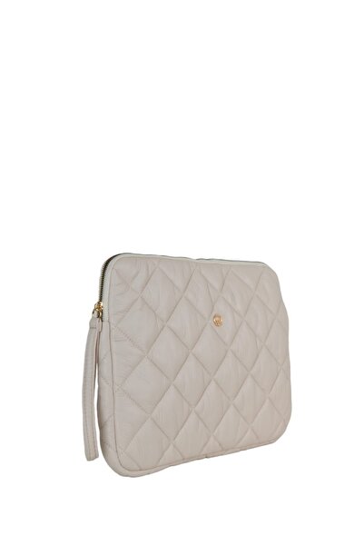 SENNA Quilted Laptop Bag and Portfolio Cream