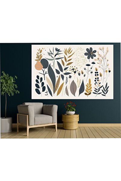HDART Modern Yaprak Duvar Kanvas Tablo Tablosu Tabloları