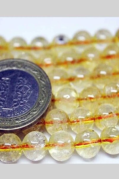 NehirTaş Sertifikalı Sitrin Taşı Küre Kesim 8 Mm 5 Adet