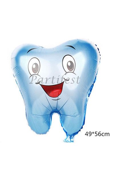 Parti Station Tooth Wheat Balloon Set My First Teeth Foil Balloon Set Concept Birthday Set Age Balloon