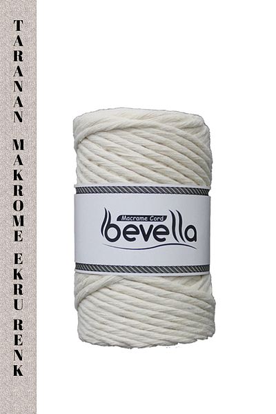 Bevella Macrame Cord Ecru 1 Kg 4 τεμάχια Μακραμέ νήματα 3 mm Σαρωμένα βαμβακερά νήματα μακραμέ Μακραμέ νήματα Ecru