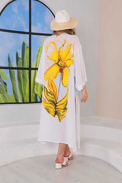 Miss Kimono Çiçek Baskılı Yeni Model