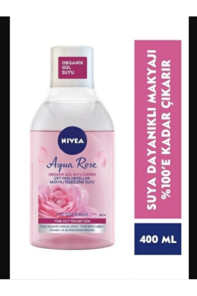 NIVEA Aqua Rose Micellar Gül Suyu Içeren Çift Fazlı Makyaj Temizleme Suyu 400ml.,bakım190303