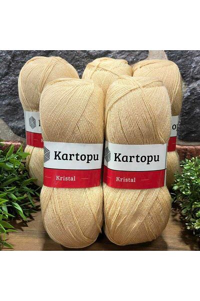 Kartopu Κρυστάλλινο K884 5 Τεμάχια Νήματα Σχοινί Πλεκτό Χέρι Μπεζ