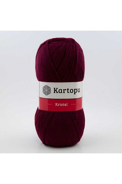 Kartopu Crystal K110 5 Pieces Fiber Thread Hand Knitting Thread Claret Red
