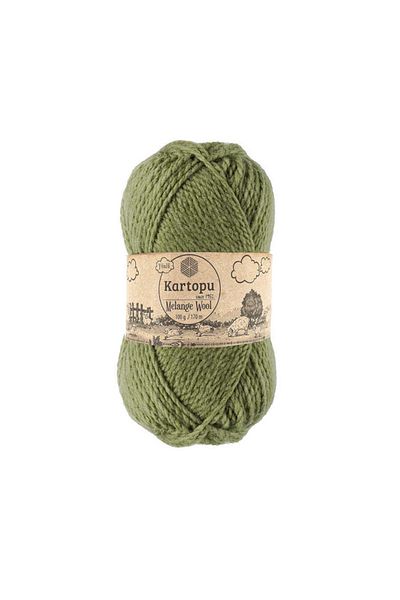 Kartopu Melange Wool K430 5 Pieces Woolly Hand Knitting Yarn Green