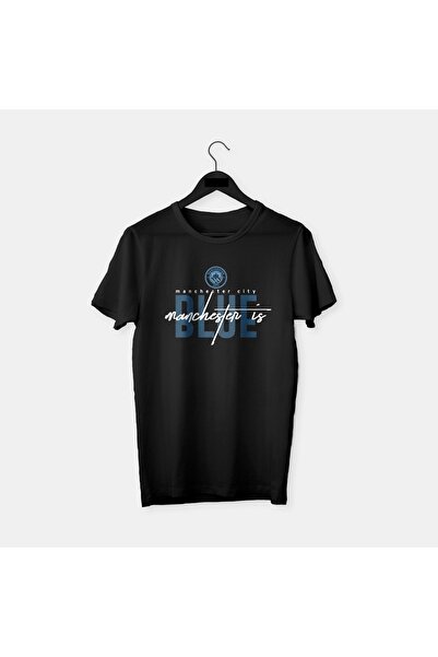 Erkek Blue Is City Oversize Baskılı Pamuklu Bisiklet Yaka Kısa Kollu T-shirt