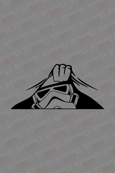 STİCKERCI BEY Trunk Looking Robot Sticker Label Foil Cut Coating Modified Accessory