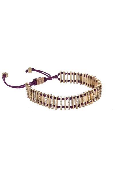 Juju Bronze Lace Style Bracelet - Stone Detailed