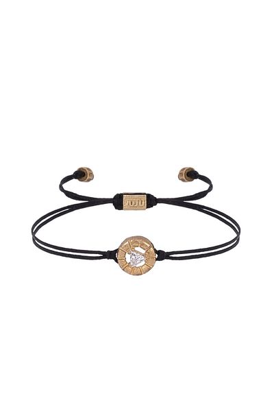Juju Black String Round Bracelet with Triangle Stones in the Middle