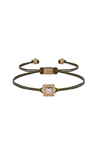 Juju Square Bracelet with Square Stones in the Middle and Green String