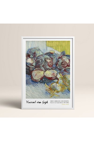HOMEPACK Επιτραπέζιο ζωγραφικής Vincent Van Gogh με κορνίζα 30x40cm 40x60cm 50x70cm Μαύρο Λευκό Ξύλινο Πλαίσιο Vangogh025