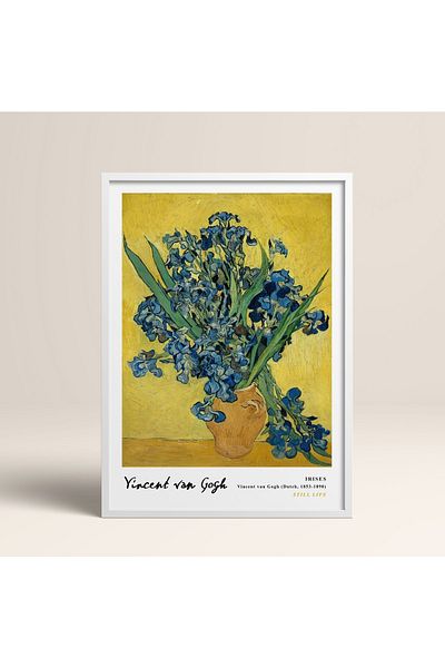 HOMEPACK Επιτραπέζιο ζωγραφικής Vincent Van Gogh με κορνίζα 30x40cm 40x60cm 50x70cm Μαύρο Λευκό Ξύλινο Κορνίζα Vangogh022