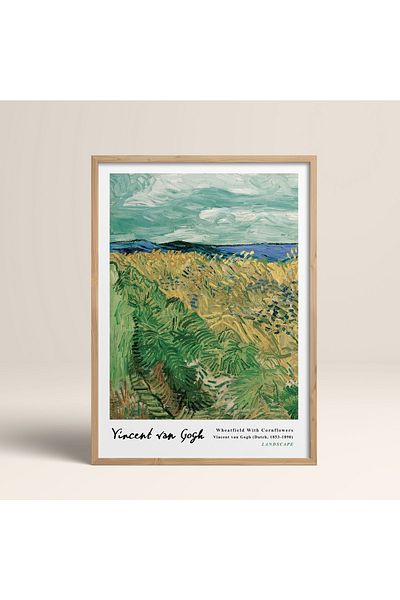 HOMEPACK Επιτραπέζιο ζωγραφικής Vincent Van Gogh με κορνίζα 30x40cm 40x60cm 50x70cm Μαύρο Λευκό Ξύλινο Πλαίσιο Vangogh018