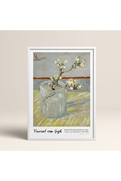 HOMEPACK Çerçeveli Vincent Van Gogh Tablo 30x40cm 40x60cm 50x70cm Siyah Beyaz...