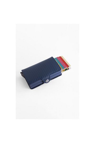 Wrapsol Mechanism Wallet Smart Card Holder Double Dark Blue Carbon