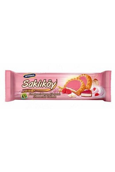Ülker Saklıköy Raspberry White Chocolate Biscuits 100Gr 6 * Pieces