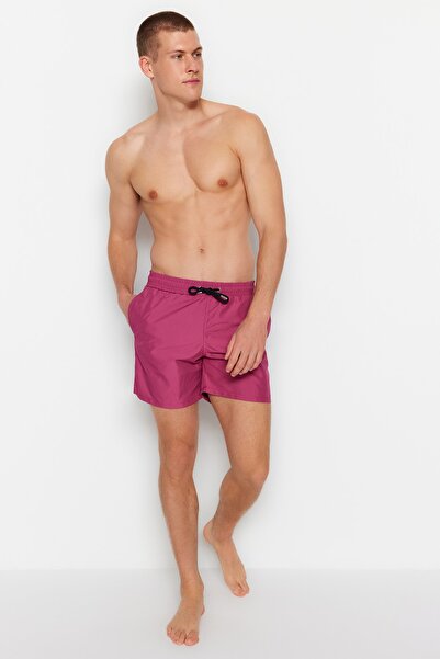 Trendyol Collection Pflaume Herren Basic Standard Länge Meer Shorts