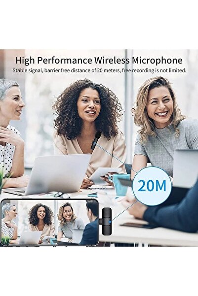 Asfal Iphone Uyumlu Ikili Kablosuz Yaka Mikrofonu, Wireless Ios Lighting Uyumlu Canlı Yayın Yaka Mikrofonu