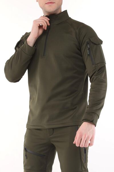 GHASSY CO. Men's Water and Windproof Ripstop Military Tactical Army Combat Half Zipper Coat