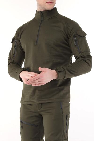 GHASSY CO. Men's Water and Windproof Ripstop Military Tactical Army Combat Half Zipper Coat