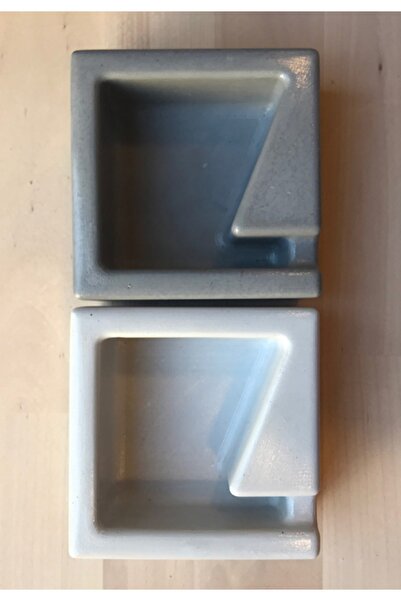 Studio Ays Gri Beton Kül Tablası 2'li Set