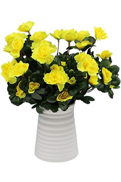 Nettenevime Yapay Çiçek Sarı Açelya Demeti 7 Dallı 33*20cm