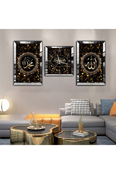 Zevahir Mobilya Dekorasyon Gümüş Aynalı Pleksi Çerçeveli Hz Muhammed Ve Allah...