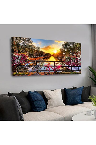 Zevahir Mobilya Dekorasyon Amsterdam Saatli Kanvas Tablo