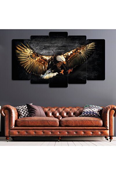 Zevahir Mobilya Dekorasyon 5 Parça Mdf Kartal Tablosu
