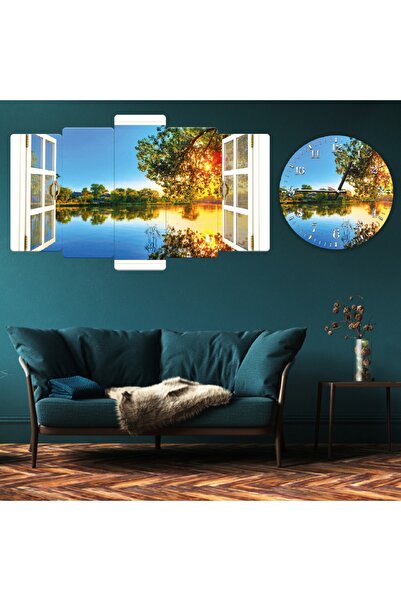 Zevahir Mobilya Dekorasyon Altılı Mdf Pencere Gün Batımı Arka Planlı Okyanus ...