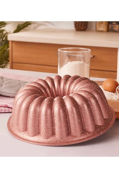 COOKCASE Granite Casting Closely Sliced Cake Mold Rose Gold 26 Cm